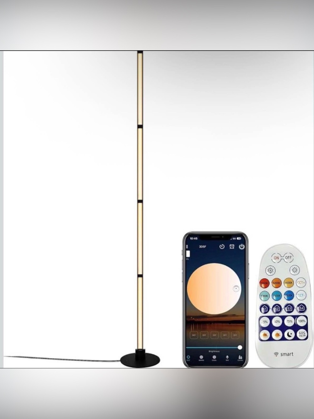 Smart Floor Lamp, 5.3FT Height LED APP/Remote Control, 2700K-6500K Dimmable